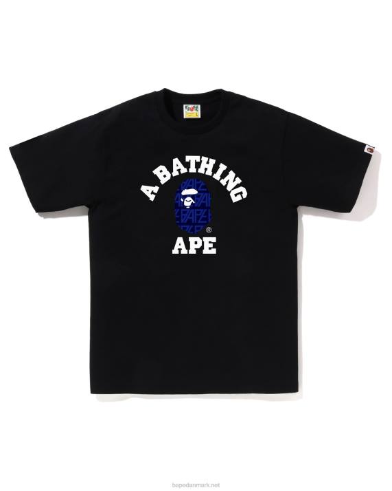 A Bathing Ape Mænd logo monogram college-t-shirt HH6J202 sort