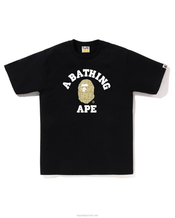 A Bathing Ape Mænd logo monogram college-t-shirt HH6J203 sort