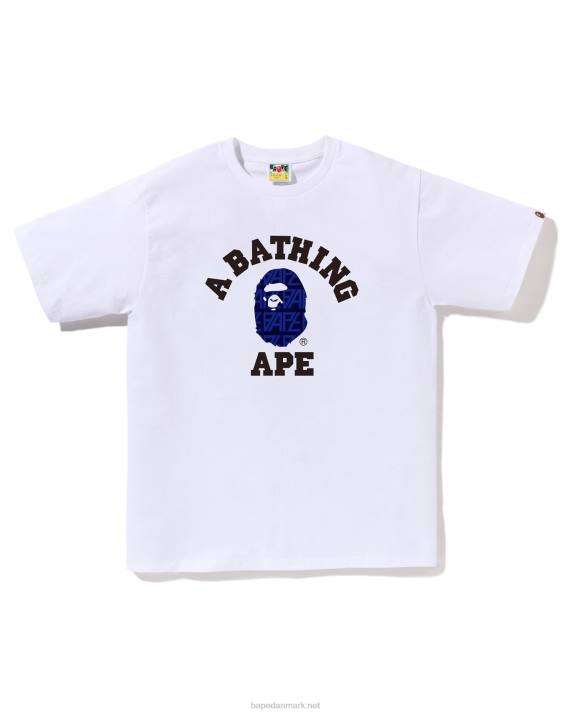 A Bathing Ape Mænd logo monogram college-t-shirt HH6J204 hvid