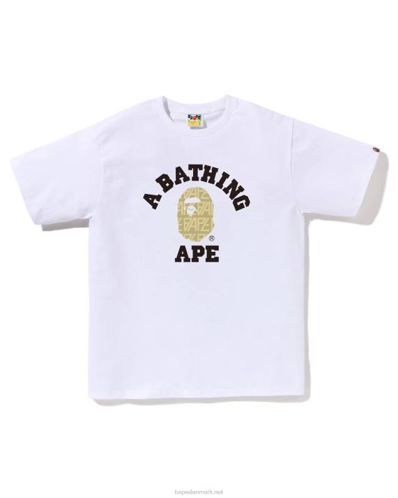 A Bathing Ape Mænd logo monogram college-t-shirt HH6J205 hvid