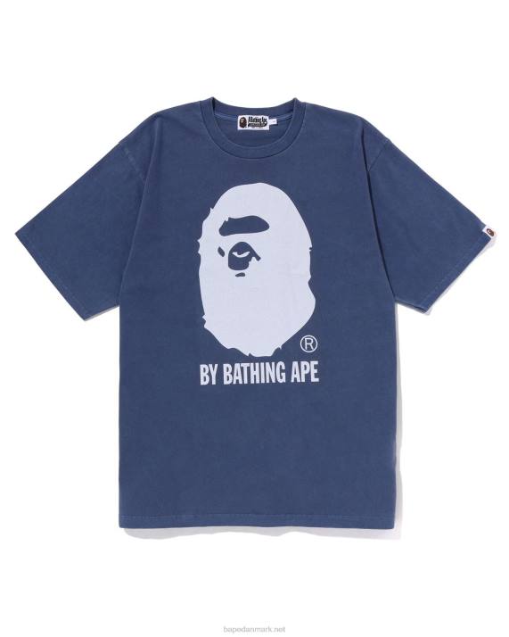 A Bathing Ape Mænd overfarvet af afslappet t-shirt HH6J252 Marine blå