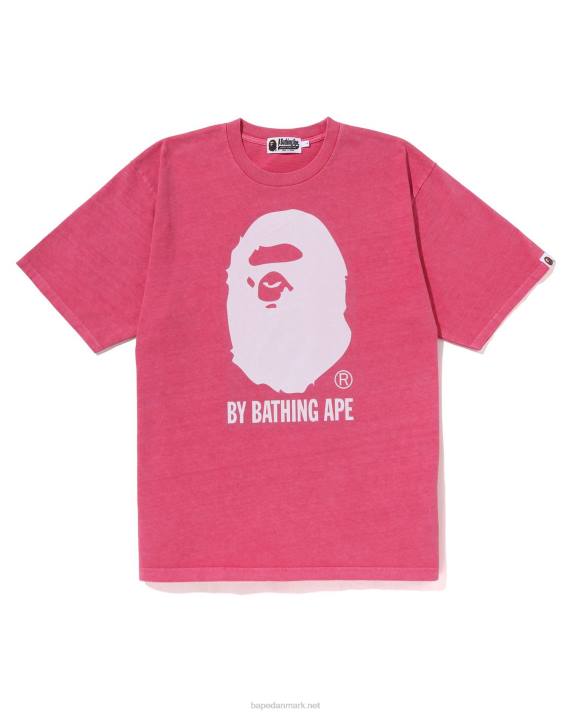A Bathing Ape Mænd overfarvet af afslappet t-shirt HH6J253 karminrose