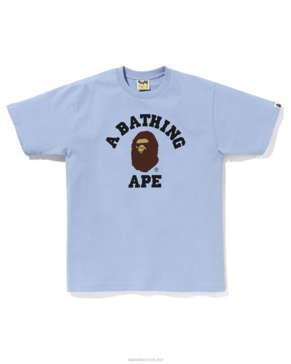 A Bathing Ape Mænd pigment college t-shirt HH6J149 Himmelblå