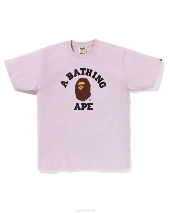 A Bathing Ape Mænd pigment college t-shirt HH6J151 lilla