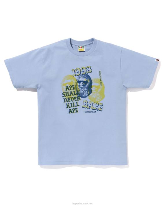 A Bathing Ape Mænd pigment t-shirt med tre hoveder HH6J153 lyseblå