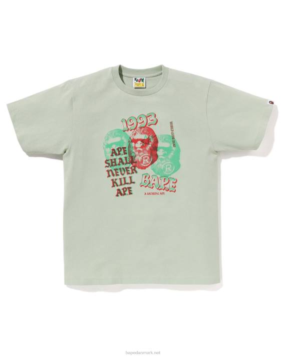 A Bathing Ape Mænd pigment t-shirt med tre hoveder HH6J154 militærgrøn
