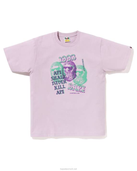 A Bathing Ape Mænd pigment t-shirt med tre hoveder HH6J155 røget drue