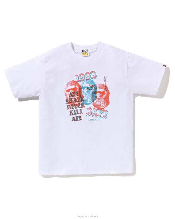A Bathing Ape Mænd pigment t-shirt med tre hoveder HH6J156 hvid