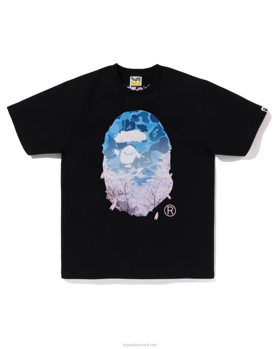 A Bathing Ape Mænd sakura foto hoved t-shirt HH6J206 sort