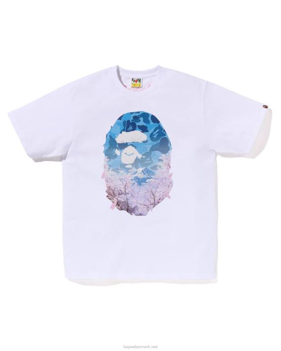 A Bathing Ape Mænd sakura foto hoved t-shirt HH6J207 hvid