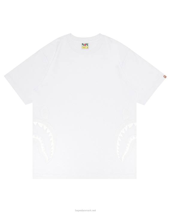 A Bathing Ape Mænd side haj t-shirt HH6J322 hvid