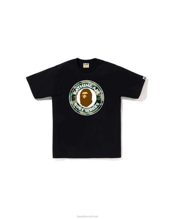A Bathing Ape Mænd skov- og camo college-t-shirt HH6J193 sort