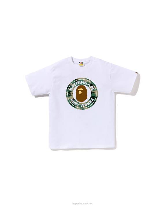A Bathing Ape Mænd skov- og camo college-t-shirt HH6J194 hvid