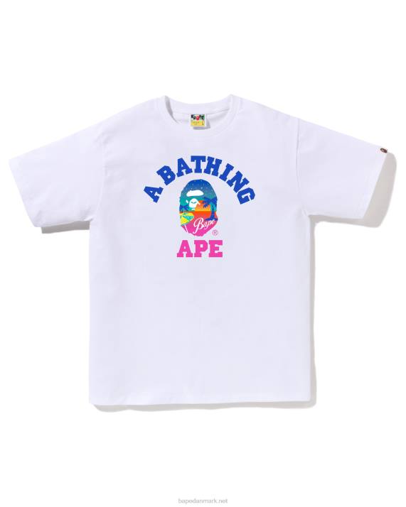 A Bathing Ape Mænd sunset beach t-shirt HH6J73 hvid