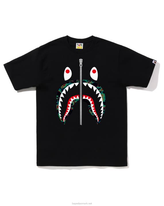 A Bathing Ape Mænd termografi haj t-shirt HH6J345 sort