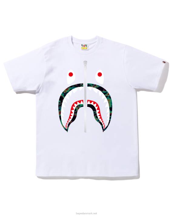 A Bathing Ape Mænd termografi haj t-shirt HH6J346 hvid
