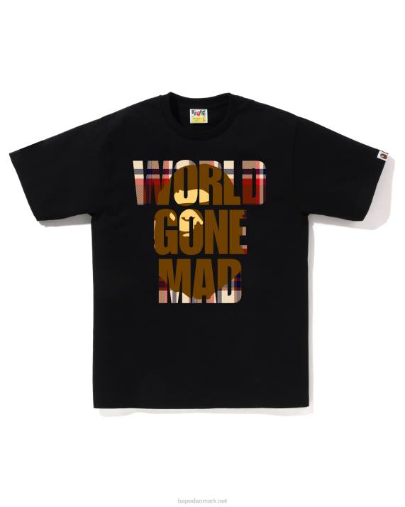 A Bathing Ape Mænd tjek wgm hoved overlap tee HH6J136 sort
