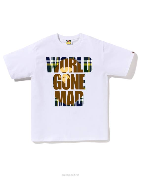 A Bathing Ape Mænd tjek wgm hoved overlap tee HH6J137 hvid
