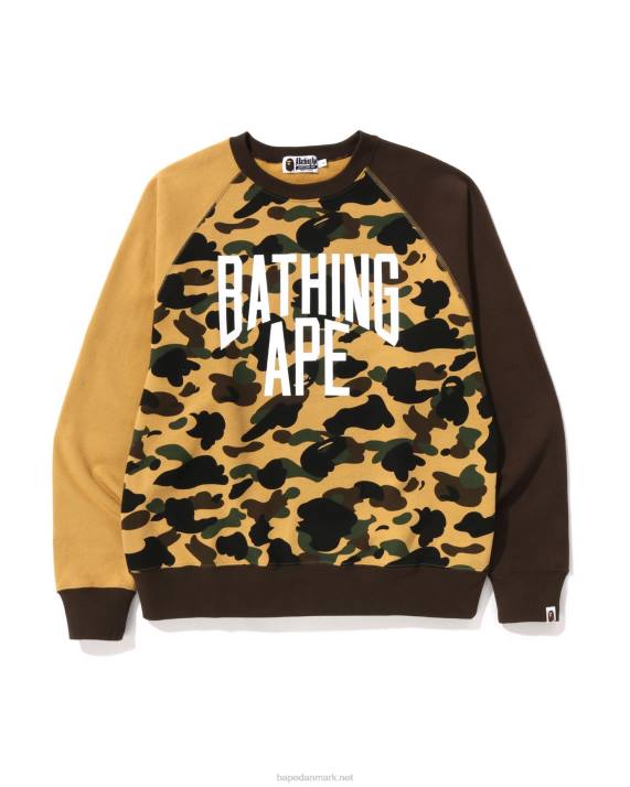 A Bathing Ape Mænd 1. camo crazy relaxed fit crewneck HH6J287 gul