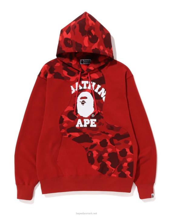 A Bathing Ape Mænd farve camo college cutting afslappet pasform hættetrøje HH6J299 knaldrød