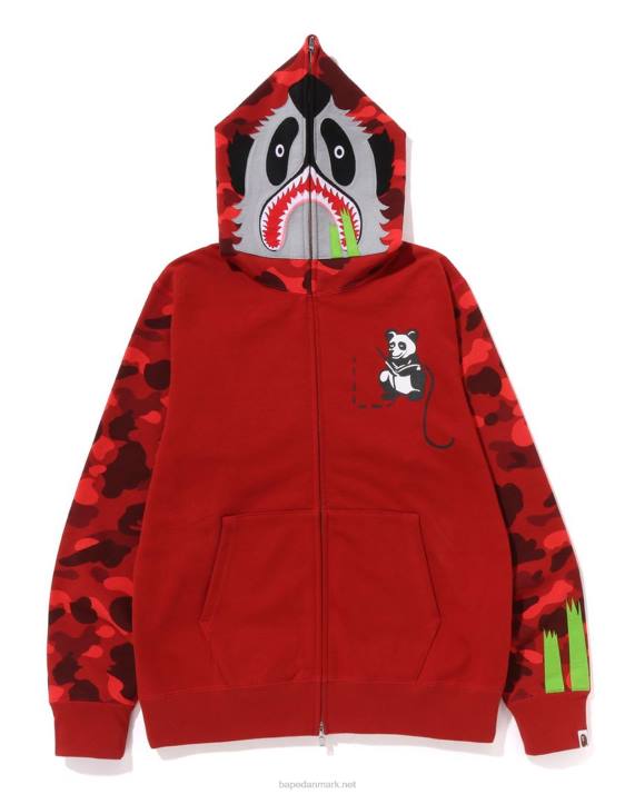 A Bathing Ape Mænd farve camo panda hættetrøje med fuld lynlås HH6J188 knaldrød