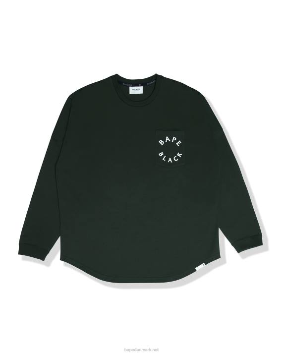 A Bathing Ape Mænd langærmet t-shirt med logotryk HH6J351 dyb jungle