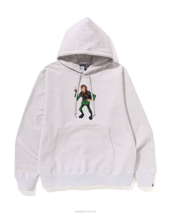 A Bathing Ape Mænd pullover hættetrøje med afslappet pasform HH6J285 grå
