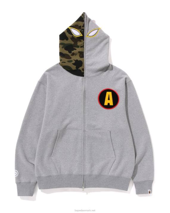 A Bathing Ape Mænd shadow afslappet pasform hættetrøje med fuld lynlås HH6J180 grå