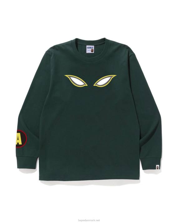 A Bathing Ape Mænd skygge t-shirt HH6J108 militærgrøn