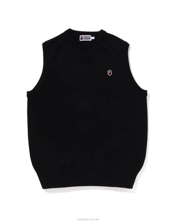 A Bathing Ape Mænd hovedet strikket vest HH6J223 sort